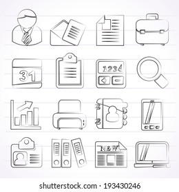 Business and office icons - vector icon set