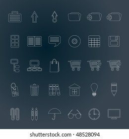 Business and office icons - vector icon set