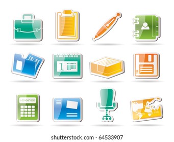 Business and office icons - vector icon set