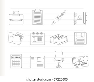 Business and office icons - vector icon set