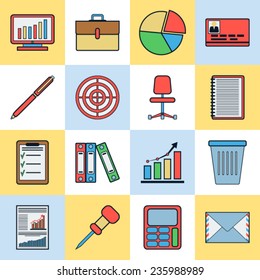 Business and office icons vector set