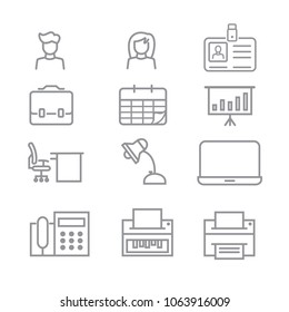 Business and Office icons with White Background