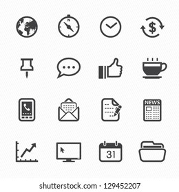 Business and Office Icons with White Background