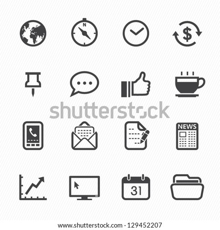 Business and Office Icons with White Background