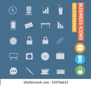 
Business and office icons,clean vector