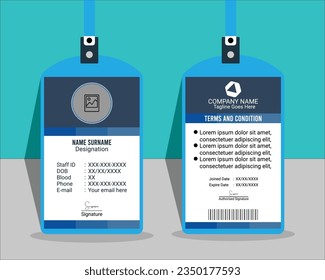 Business Or Office ID Card Design Abstract Style Vector With A Mockup