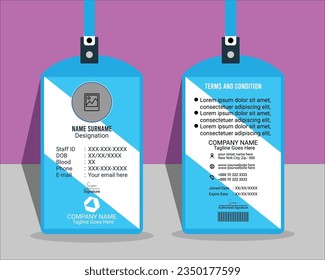 Business Or Office ID Card Design Abstract Style Vector With A Mockup