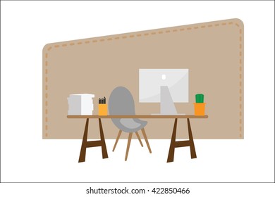 Business office interior work space
