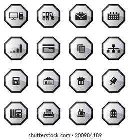 Business & Office light sweep button and icons set