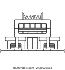 Business office line art. Vector illustration with business theme and line art style.