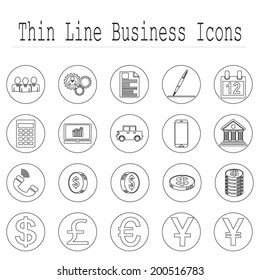Business and office line icon set. - Illustration