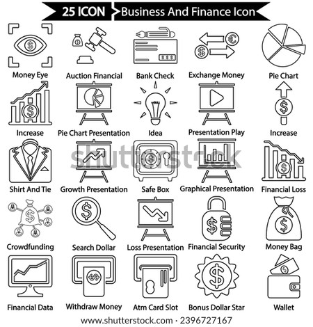 Business And Office Line Icon Set, Vector graphics 