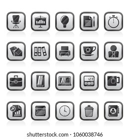 Business and office objects icons - vector icon set