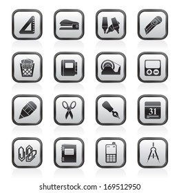 Business and office objects icons - vector icon set