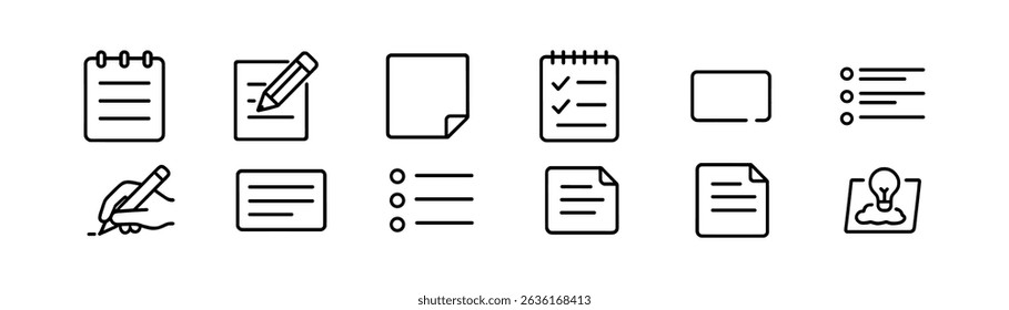 Business,  office outline icon set - flat, professional tools for productivity