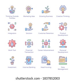 Business and Office Outline Icons - Stroked, Vectors