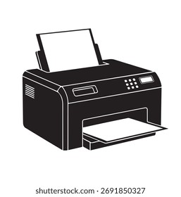 Business Office Printer Icon: Document Copying and Digital Printing Device Glyph