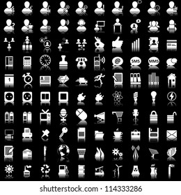 Business and office set of different vector web icons