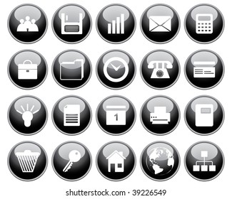 Business and office set of different vector web icons