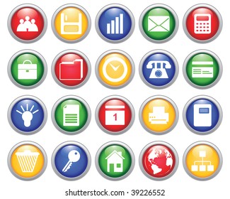 Business and office set of different vector web icons