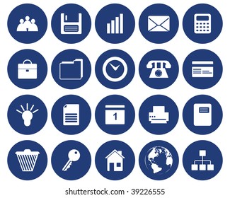 Business and office set of different vector web icons