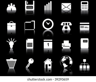Business and office set of different vector web icons