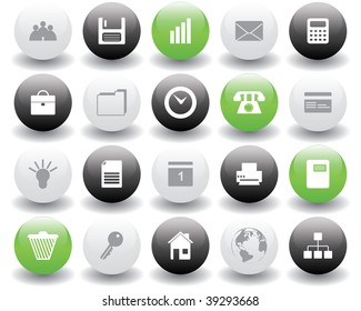Business and office set of different vector web icons