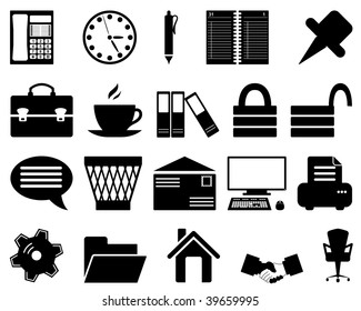 Business and office set of different vector web icons