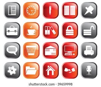 Business and office set of different vector web icons