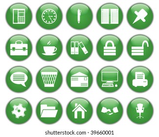 Business and office set of different vector web icons