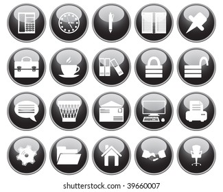 Business and office set of different vector web icons