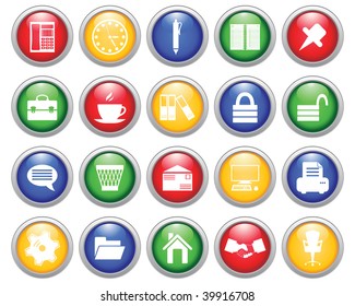 Business and office set of different vector web icons