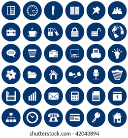 Business and office set of different vector web icons
