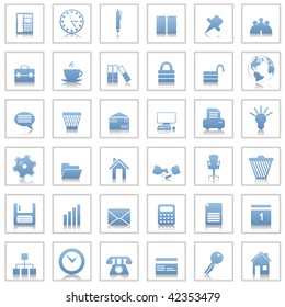 Business and office set of different vector web icons