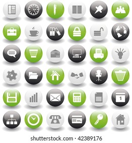 Business and office set of different vector web icons