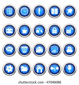 Business and office set of different vector web icons