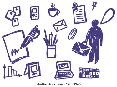 business & office.The set of hand-drawn elements about business&office.