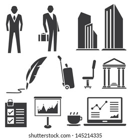 business, and office set, icons set
