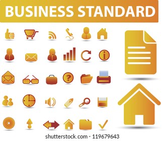 business, office, signs, icons set, vector