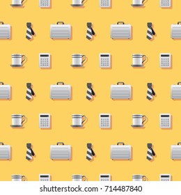 Business At the Office Signs Seamless Pattern