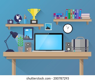 Business and office supplies. Vector.