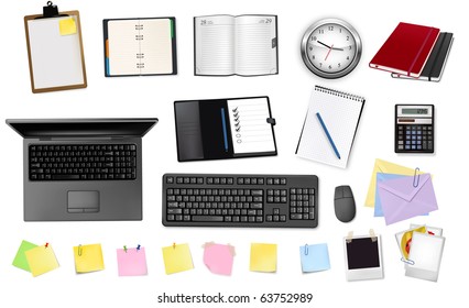 Business and office supplies. Vector.