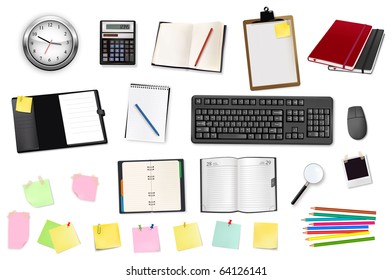 Business and office supplies. Vector.