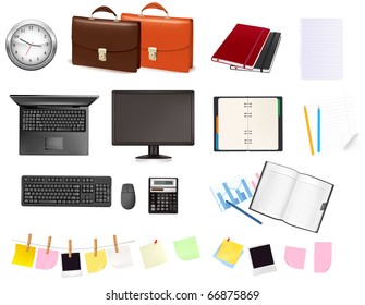Business and office supplies. Vector.