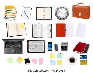 Business and office supplies. Vector.
