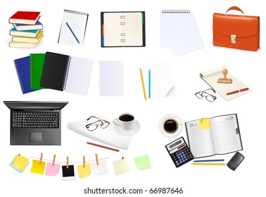 Business and office supplies. Vector illustration.