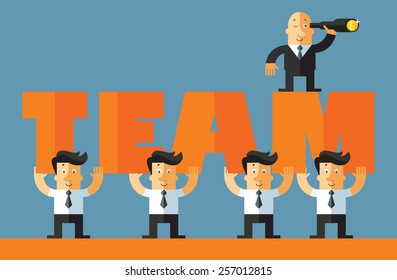 Business office team. Business flat vector illustration