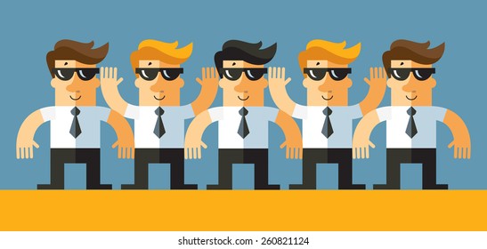 Business office team. Business flat vector illustration