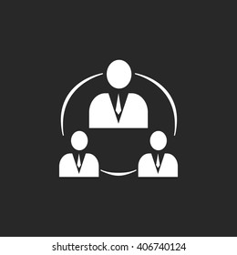 Business office team sign simple icon on background