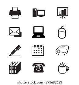 Business office tools icon set